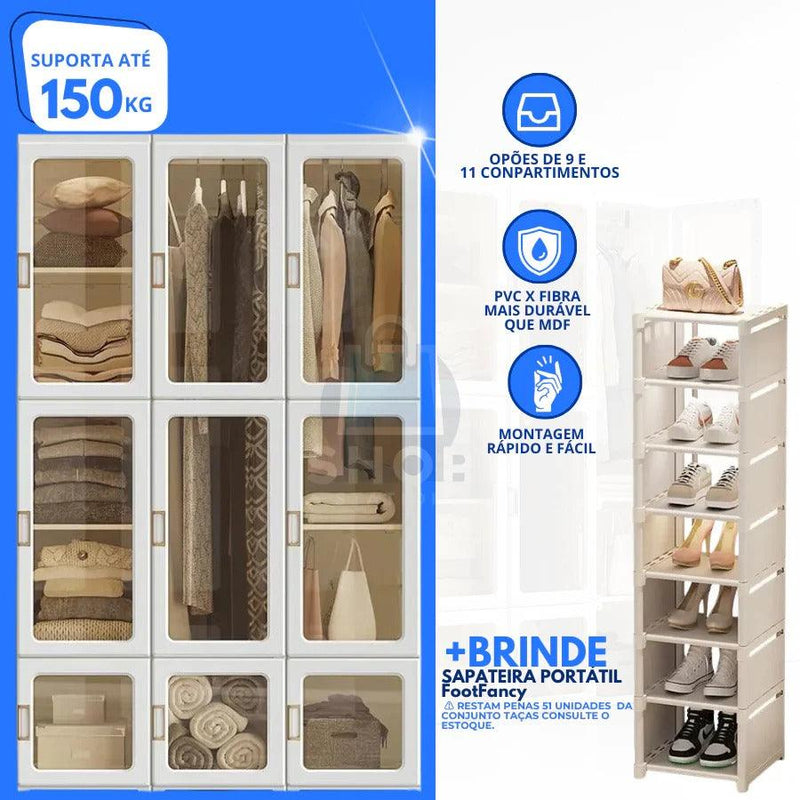 Promoção: Compre 1 Closet Dobrável Inteligente e ganhe 1 Sapateira de brinde!