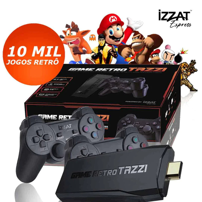 (Compre 1 e Leve 2) Video Game Pen Retrô Tazzi ORIGINAL 10.000 Jogos 4K + 2 Controles de Brinde